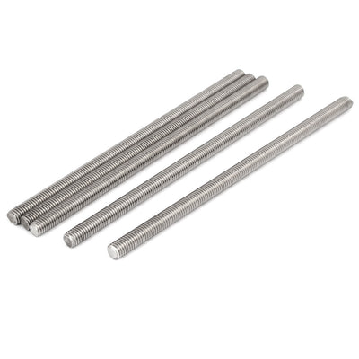 Harfington Uxcell M8 x 170mm 304 Stainless Steel Fully Threaded Rods Fasteners Silver Tone 5 Pcs