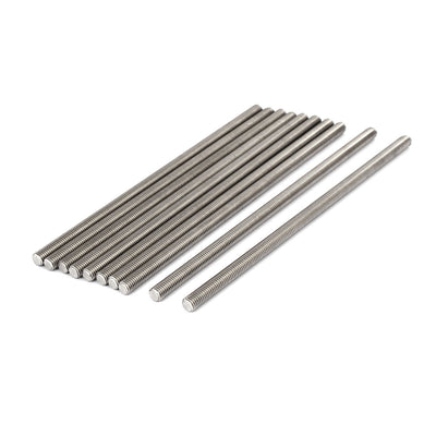 Harfington Uxcell M8 x 200mm 1.25mm Pitch 304 Stainless Steel Fully Threaded Rods Fasteners 10 Pcs