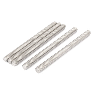 Harfington Uxcell M10 x 140mm 304 Stainless Steel Fully Threaded Rods Bar Studs Hardware 5 Pcs