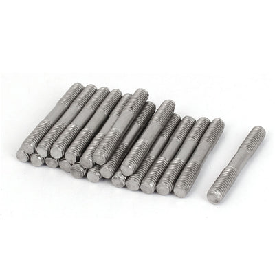 Harfington Uxcell M5x35mm 304 Stainless Steel Double End Thread Tight Adjustable Push Rod Stud 20pcs