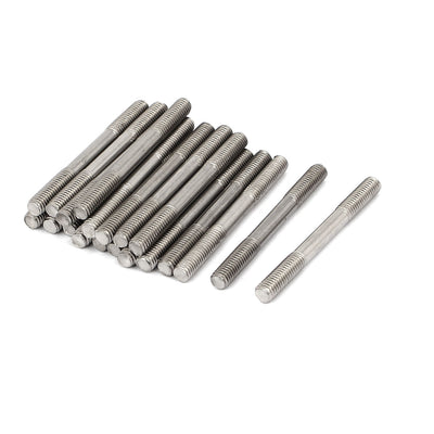 Harfington Uxcell M5x50mm 304 Stainless Steel Double End Threaded Stud Screw Bolt 20pcs