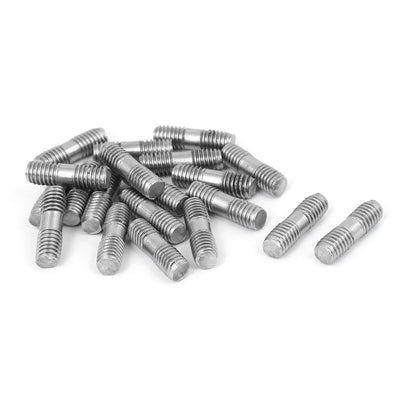 Harfington Uxcell M6x20mm 304 Stainless Steel Double End Threaded Stud Screw Bolt 20pcs