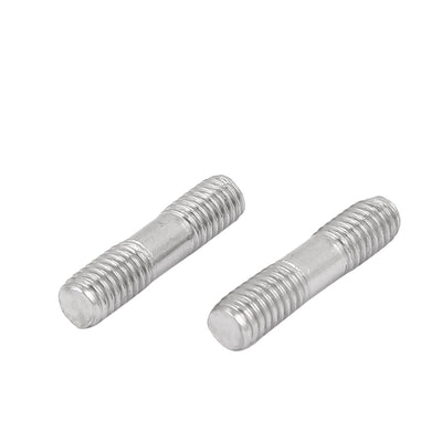 Harfington Uxcell 50 Stück Doppelend Gewindestift Schraube M6x25mm aus 304 Edelstahl