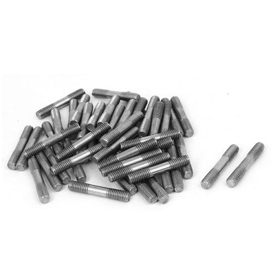 Harfington Uxcell M6x35mm 304 Stainless Steel Double End Threaded Stud Screw Bolt 50pcs