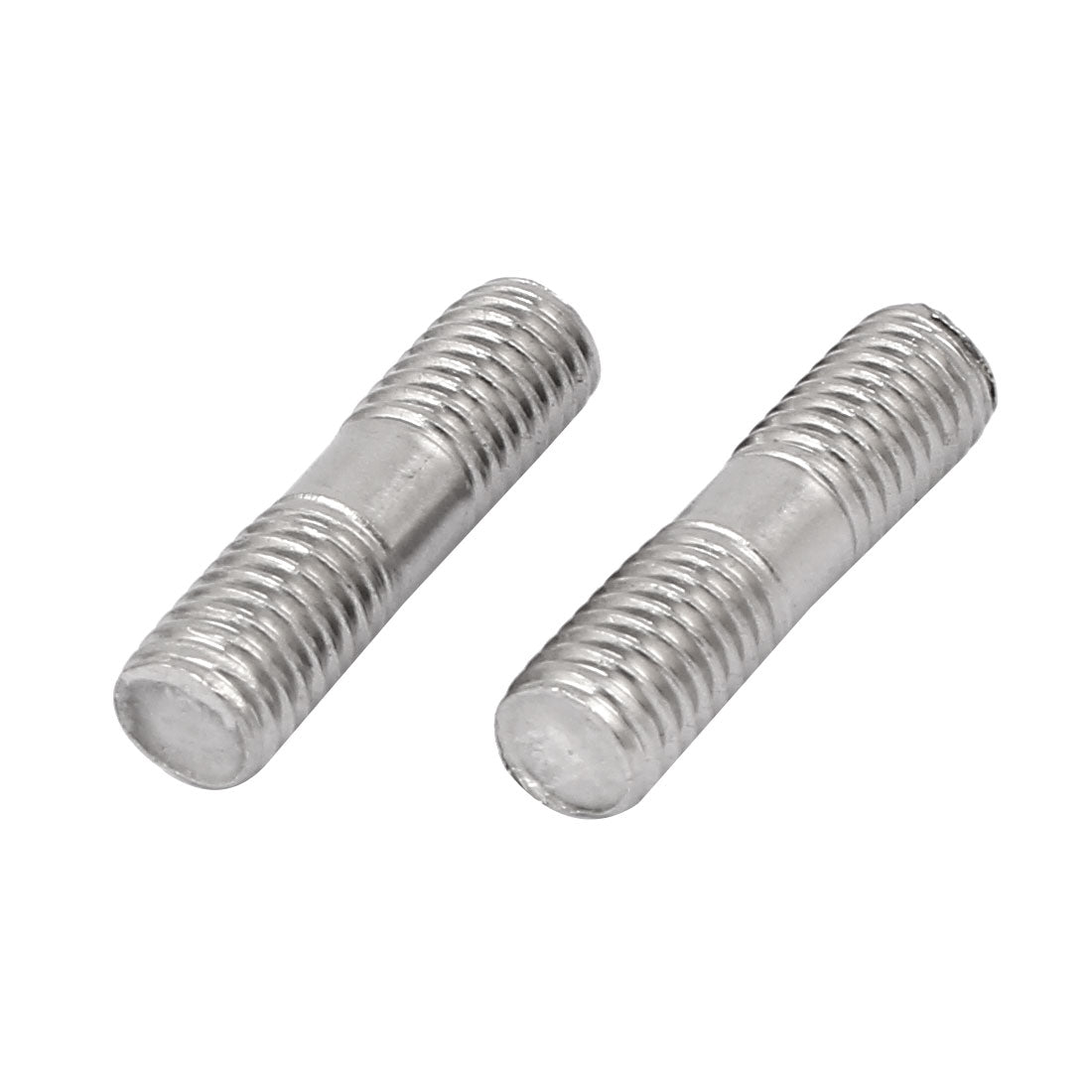 uxcell Uxcell 50 Stück Doppelend Gewinde Stud Zähne Stange M8x30mm 304 Edelstahl Silber Ton