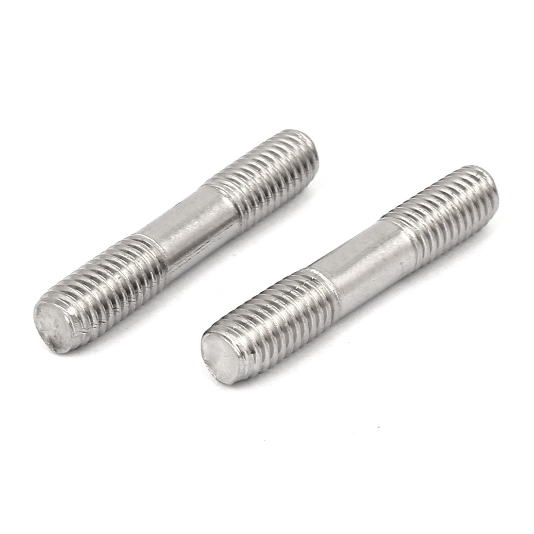 uxcell Uxcell M8x45mm 304 Stainless Steel Double End Thread Stud Teeth Rod Silver Tone 20pcs