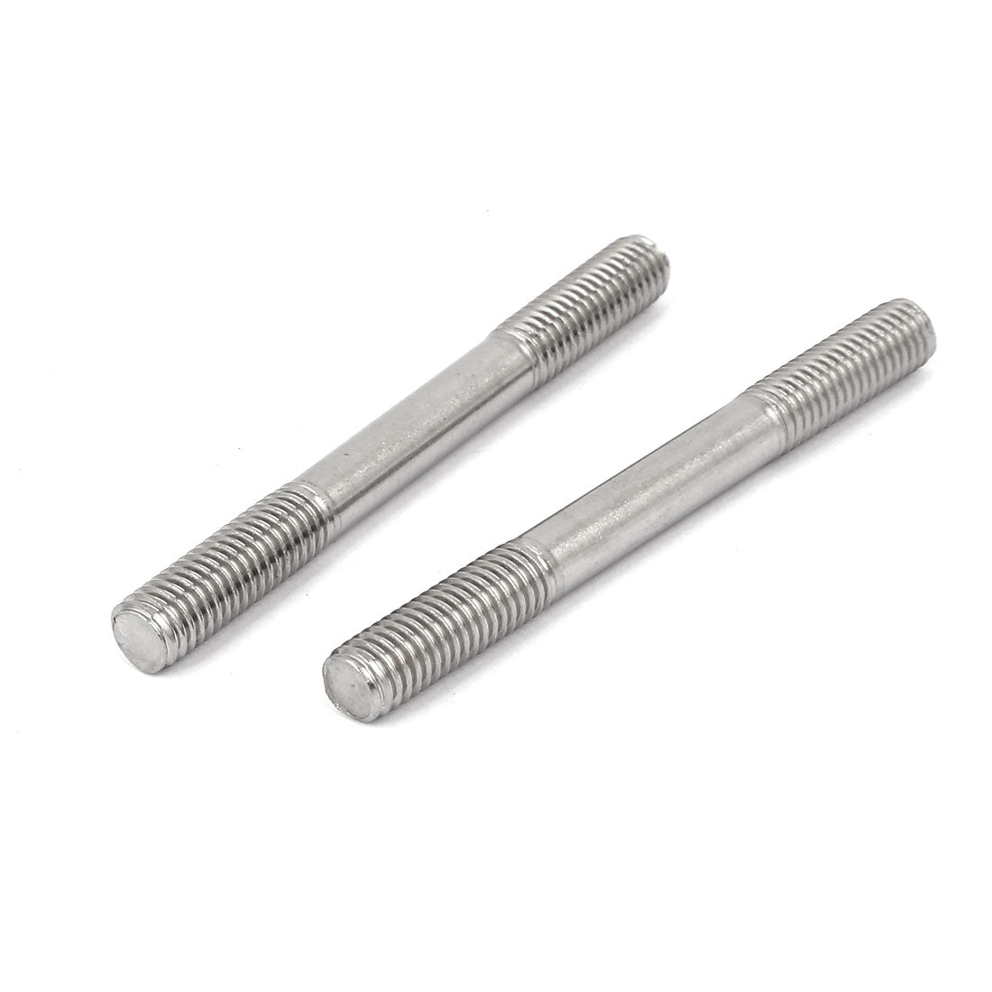 uxcell Uxcell M8 x 80mm Tight Adjustable Push Rod Double End Thread Stud Silver Tone 10pcs