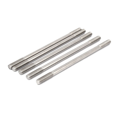 Harfington Uxcell 304 Stainless Steel Double End Thread Tight Adjustable Push Rod Stud M10x200mm 5pcs