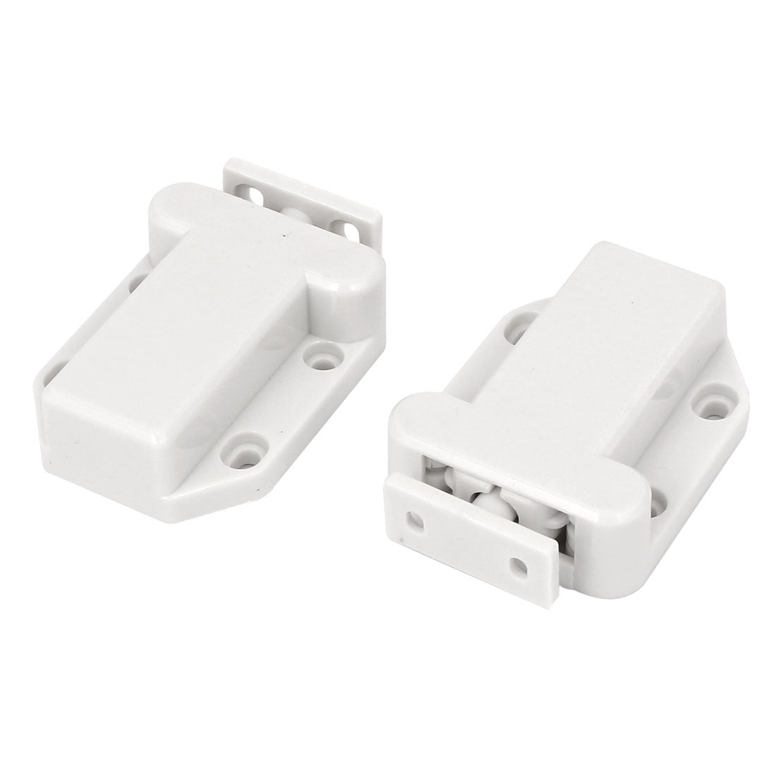 uxcell Uxcell Drawer Cabinet Door Screws Mounted Push to Open Catch Touch Latch White 2pcs