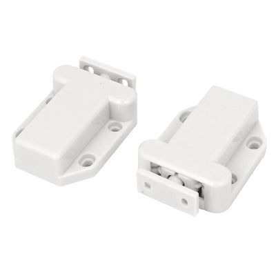 Harfington Uxcell Drawer Cabinet Door Screws Mounted Push to Open Catch Touch Latch White 2pcs