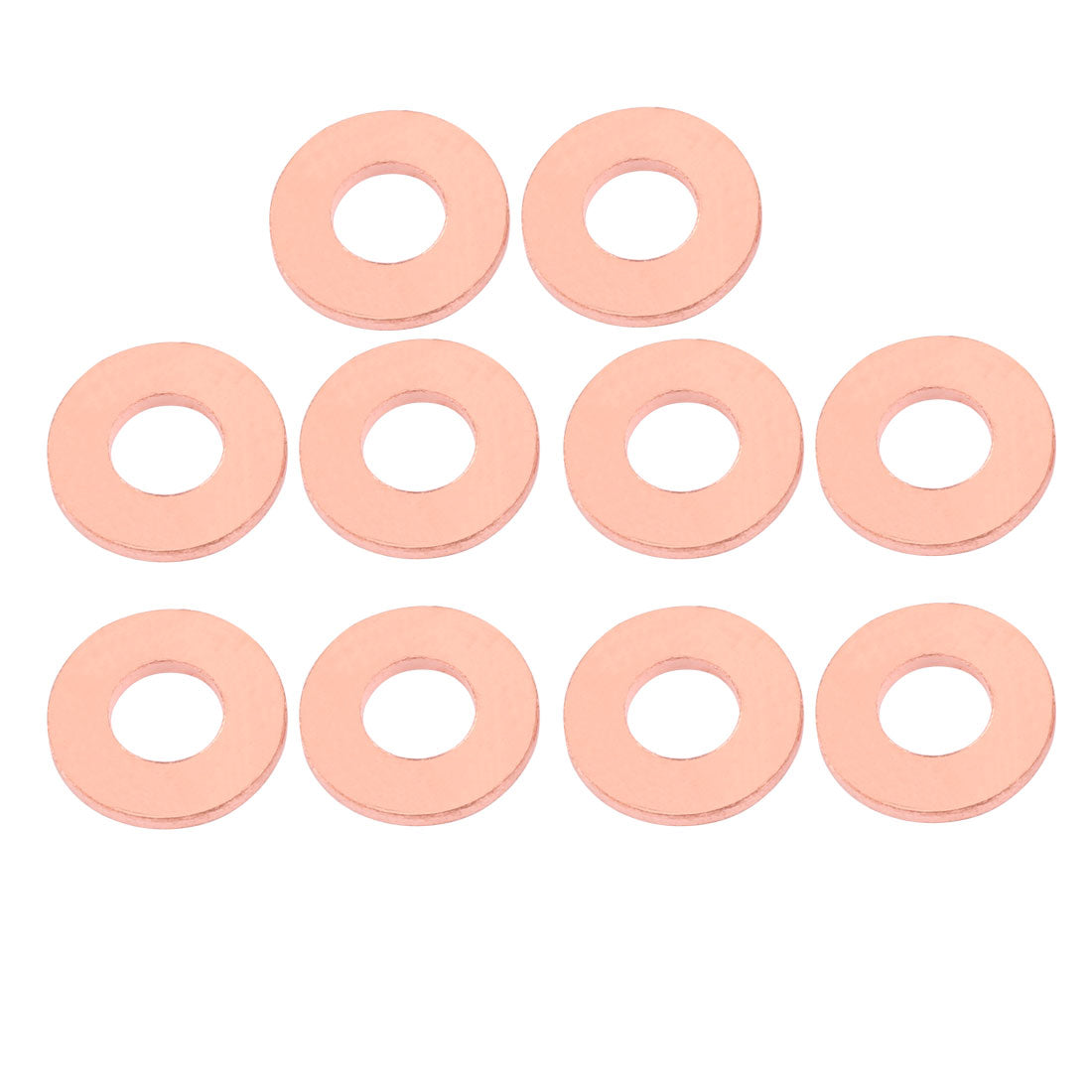 uxcell Uxcell 10pcs 18mm x 8mm x 2mm Flat Ring Copper Crush Washer Sealing Gasket Fastener