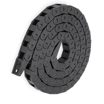 Harfington Uxcell R15 7mm x 7mm Internal Size Black Plastic Cable Wire Carrier Drag Chain 1M Length for CNC