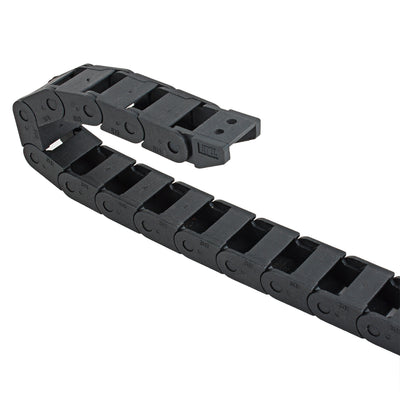 Harfington Uxcell R18 10mm x 15mm Black Plastic Cable Wire Carrier Drag Chain 1M Length for CNC