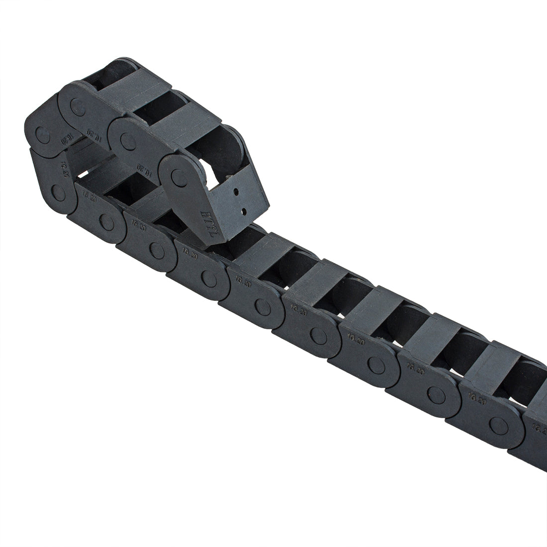 uxcell Uxcell R18 10mm x 20mm Black Plastic Cable Wire Carrier Drag Chain 1M Length for CNC