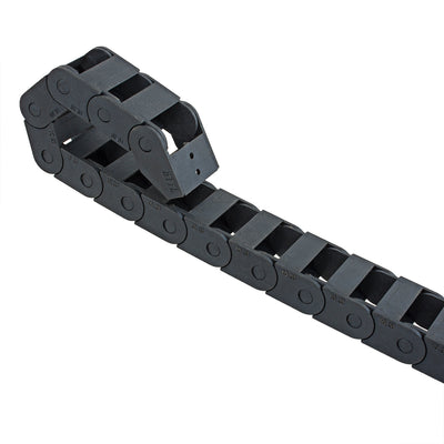 Harfington Uxcell R18 10mm x 20mm Black Plastic Cable Wire Carrier Drag Chain 1M Length for CNC