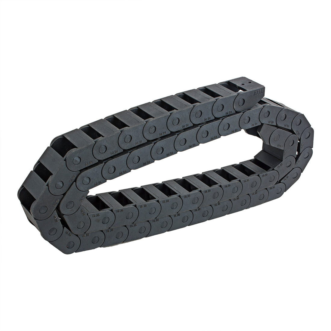 uxcell Uxcell R18 10mm x 20mm Black Plastic Cable Wire Carrier Drag Chain 1M Length for CNC