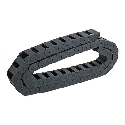 Harfington Uxcell R18 10mm x 20mm Black Plastic Cable Wire Carrier Drag Chain 1M Length for CNC