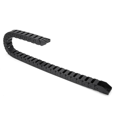 Harfington Uxcell R28 15mm x 20mm (InnerH*InnerW)Black Plastic Wire Carrier Cable Drag Chain 1M Length for CNC