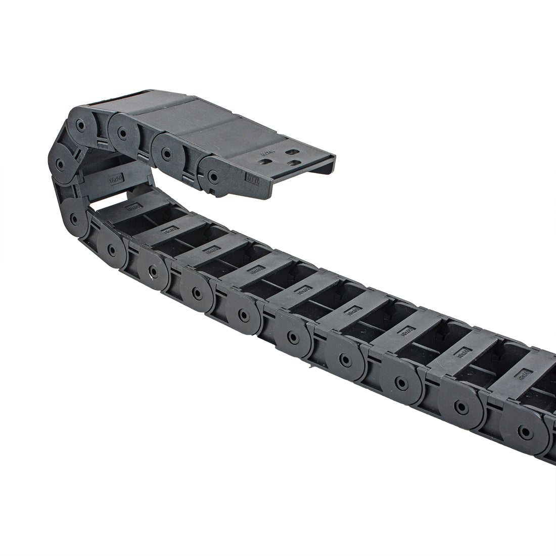 uxcell Uxcell R38 18mm x 50mm Black Plastic Semi Closed Cable Wire Carrier Drag Chain 1M Length