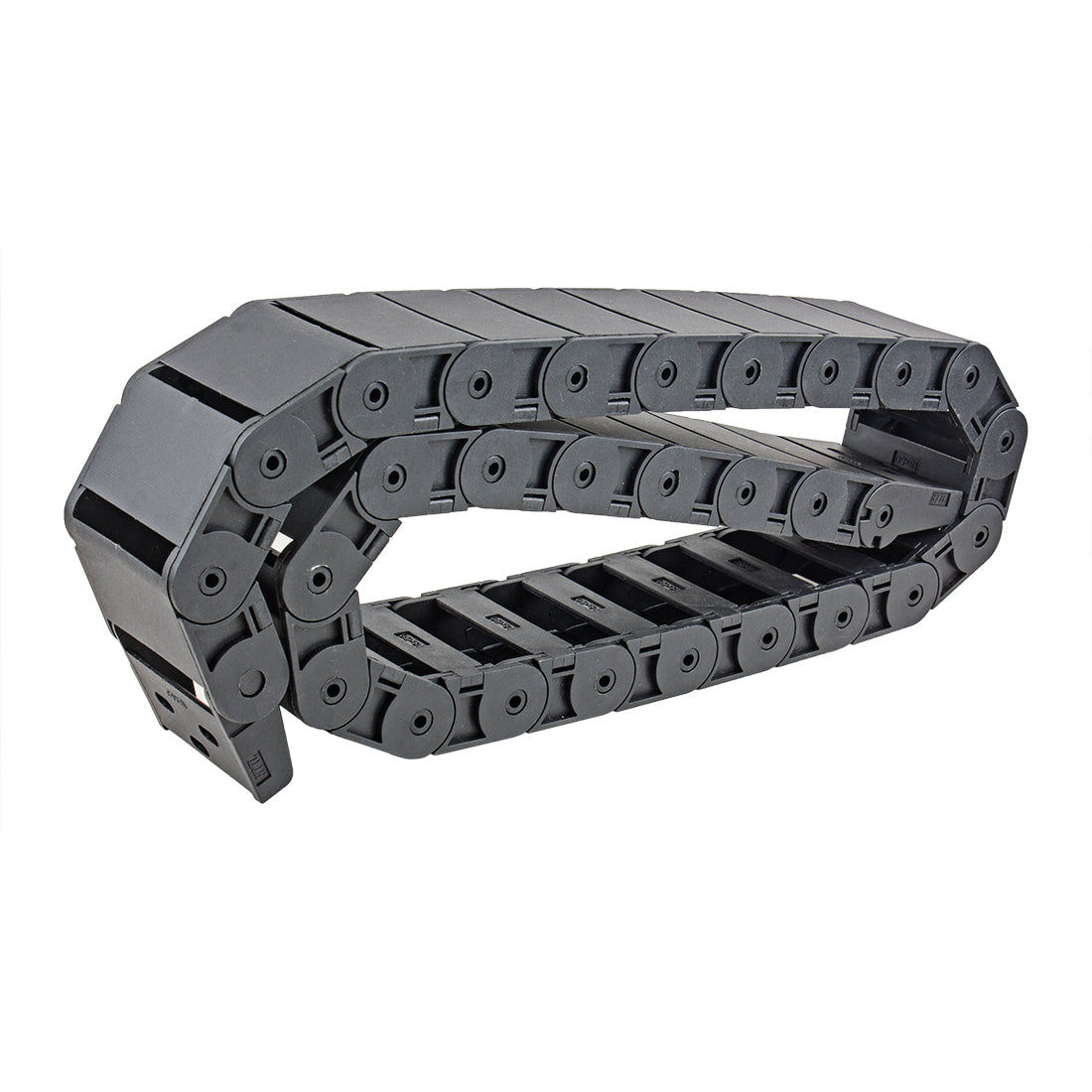 uxcell Uxcell R38 18mm x 50mm Black Plastic Semi Closed Cable Wire Carrier Drag Chain 1M Length