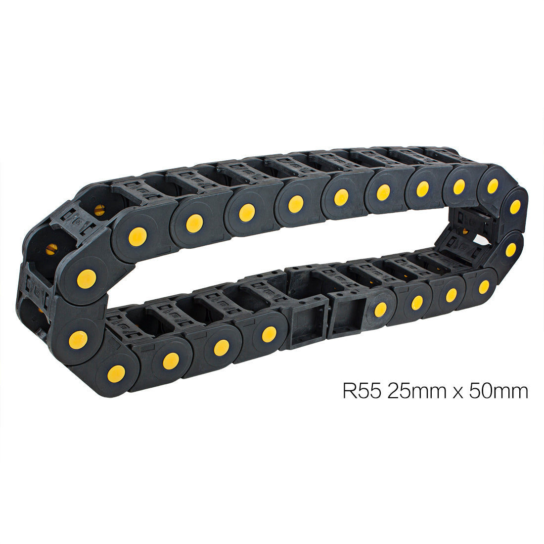 uxcell Uxcell R55 25mm x 50mm Black Plastic Open Type Cable Wire Carrier Drag Chain 1M Length for CNC