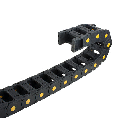 Harfington Uxcell R55 25mm x 50mm Black Plastic Open Type Cable Wire Carrier Drag Chain 1M Length for CNC