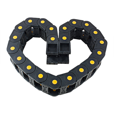 Harfington Uxcell R55 25mm x 50mm Black Plastic Open Type Cable Wire Carrier Drag Chain 1M Length for CNC