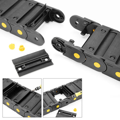 Harfington Uxcell R55 25mm x 77mm Plastic Cable Wire Carrier Drag Chain 1M Black for CNC