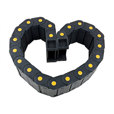 Harfington Uxcell R55 25mm x 77mm Plastic Cable Wire Carrier Drag Chain 1M Black for CNC