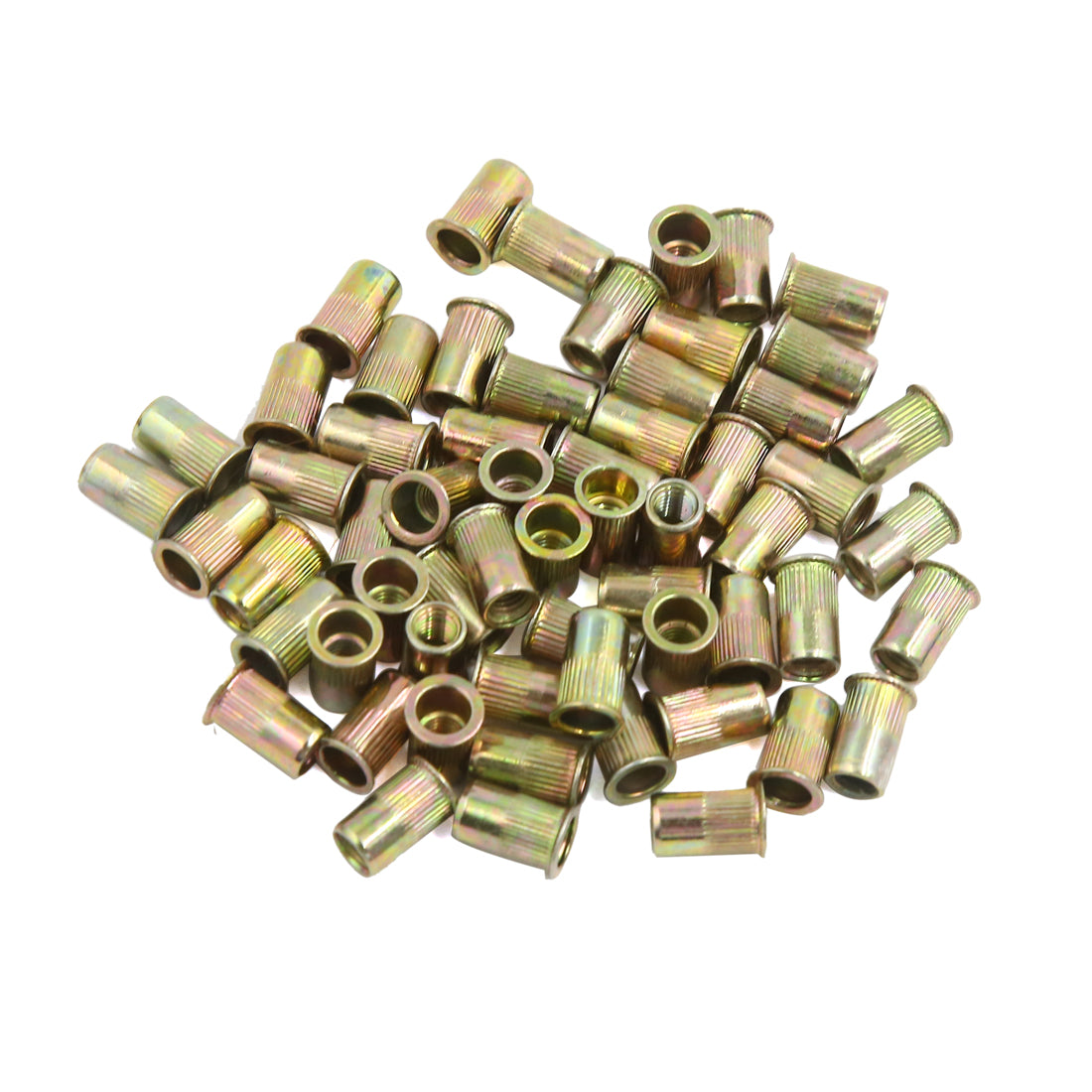 uxcell Uxcell 60 Pcs Car M5 Bronze Tone Stainless Steel Thread Small Head Rivet Nut Nutserts