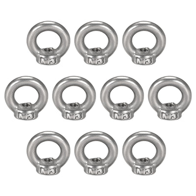 Harfington Uxcell M3 Thread Dia 304 Stainless Steel Ring Shape Eyed Bolt Lifting Eye Nut 10PCS