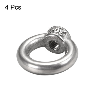 Harfington Uxcell M4 Thread Dia 304 Stainless Steel Ring Shape Eyed Bolt Lifting Eye Nut 4PCS