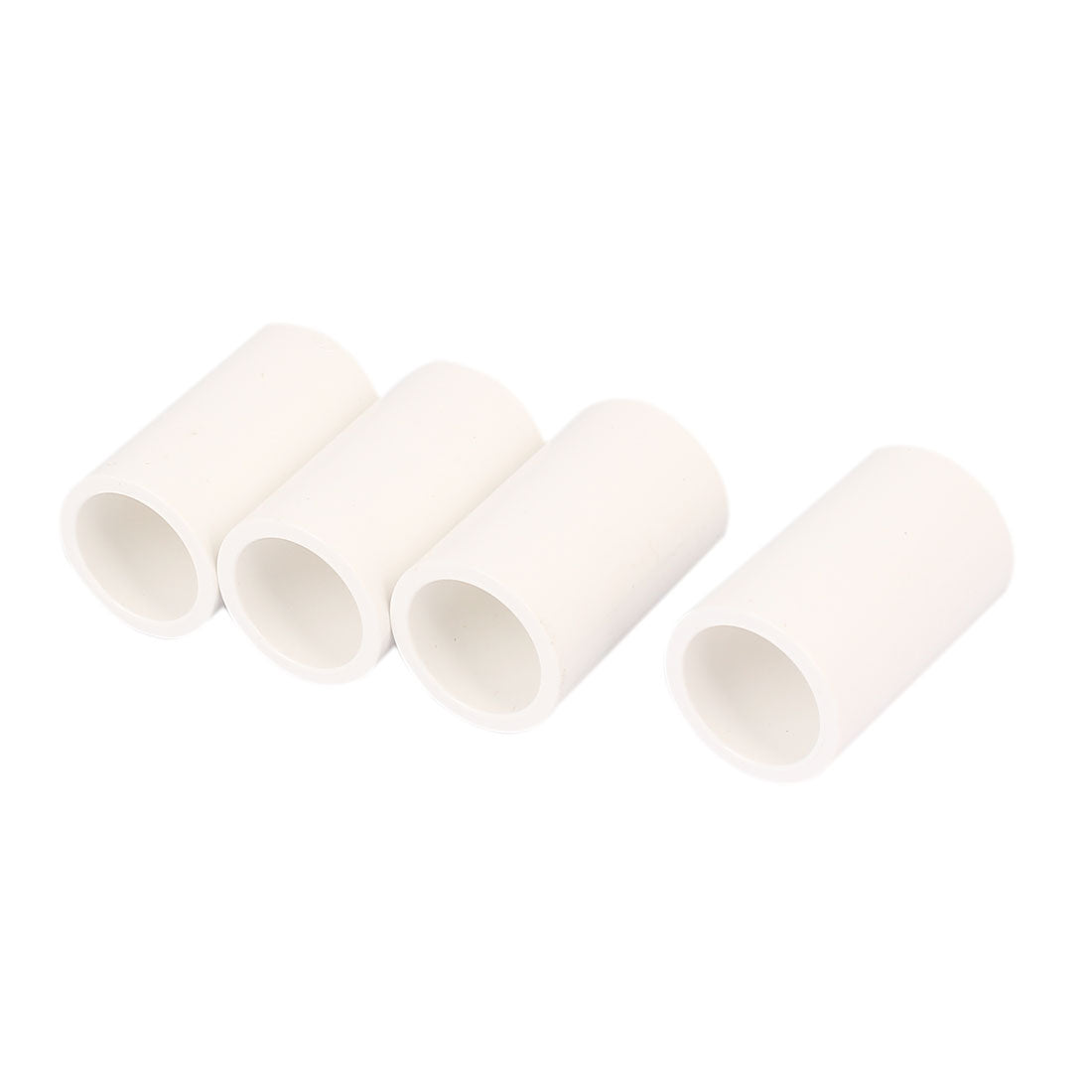 uxcell Uxcell 20mm Inner Diameter PVC Straight Pipe Connector Fittings White 4pcs