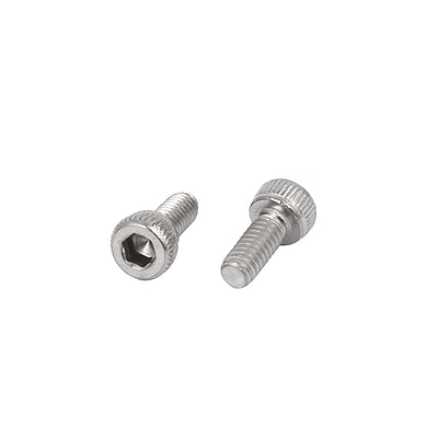 Harfington Uxcell 120 Stück M2x4mm 0.4mm Pitch 304 Edelstahl Innensechskant Kappe Schraube DIN912