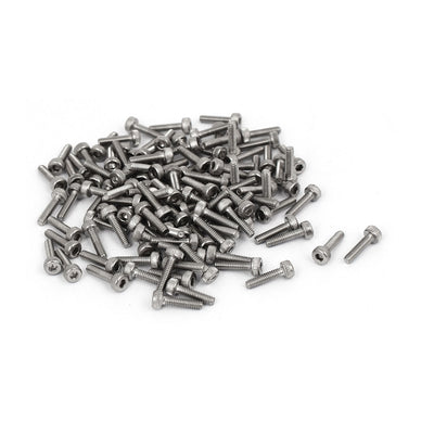 Harfington Uxcell M2 x 8mm 0.4mm Pitch 304 Stainless Steel Hex Socket Head Cap Screw DIN912 120pcs