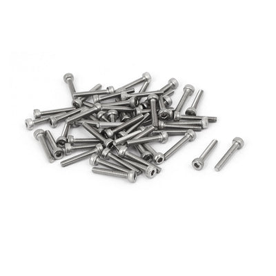 Harfington Uxcell M2x12mm 0.4mm Pitch 304 Stainless Steel Hex Socket Head Cap Screw DIN912 55pcs