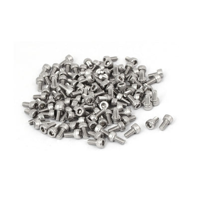 Harfington Uxcell M3x6mm Thread 304 Stainless Steel Hex Socket Head Cap Screw Bolt DIN912 120pcs