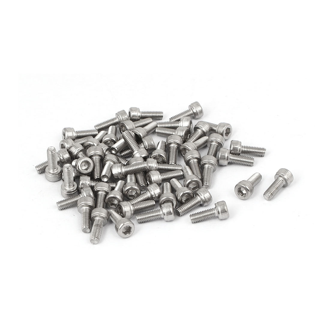 uxcell Uxcell M3x8mm Thread 304 Stainless Steel Hex Socket Head Cap Screw Bolt DIN912 55pcs