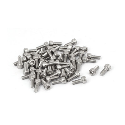 Harfington Uxcell M3x8mm Thread 304 Stainless Steel Hex Socket Head Cap Screw Bolt DIN912 55pcs