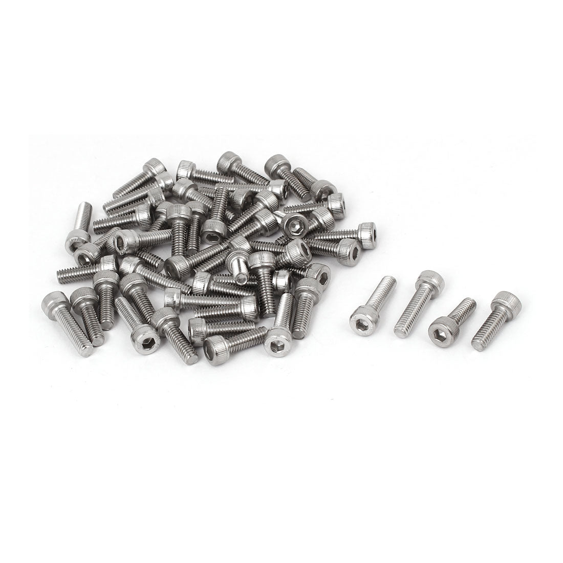 uxcell Uxcell M4x12mm Thread 304 Stainless Steel Hex Socket Head Cap Screw Bolt DIN912 55pcs