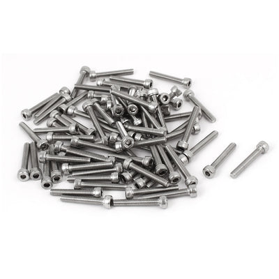 Harfington Uxcell M4x25mm Thread 304 Stainless Steel Hex Socket Head Cap Screw Bolt DIN912 80pcs