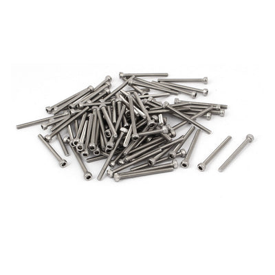 Harfington Uxcell M3x35mm Thread 304 Stainless Steel Hex Socket Head Cap Screw Bolt DIN912 55pcs