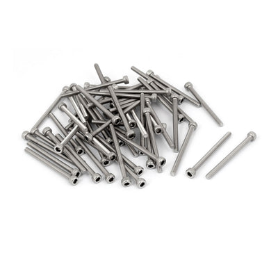 Harfington Uxcell M3x40mm Thread 304 Stainless Steel Hex Socket Head Cap Screw Bolt DIN912 55pcs