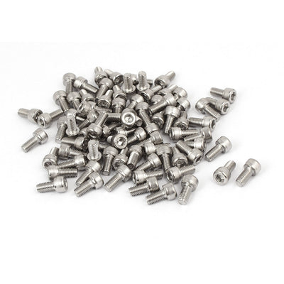 Harfington Uxcell M5 x 10mm Thread 304 Stainless Steel Hex Socket Head Cap Screw Bolt DIN912 80pcs