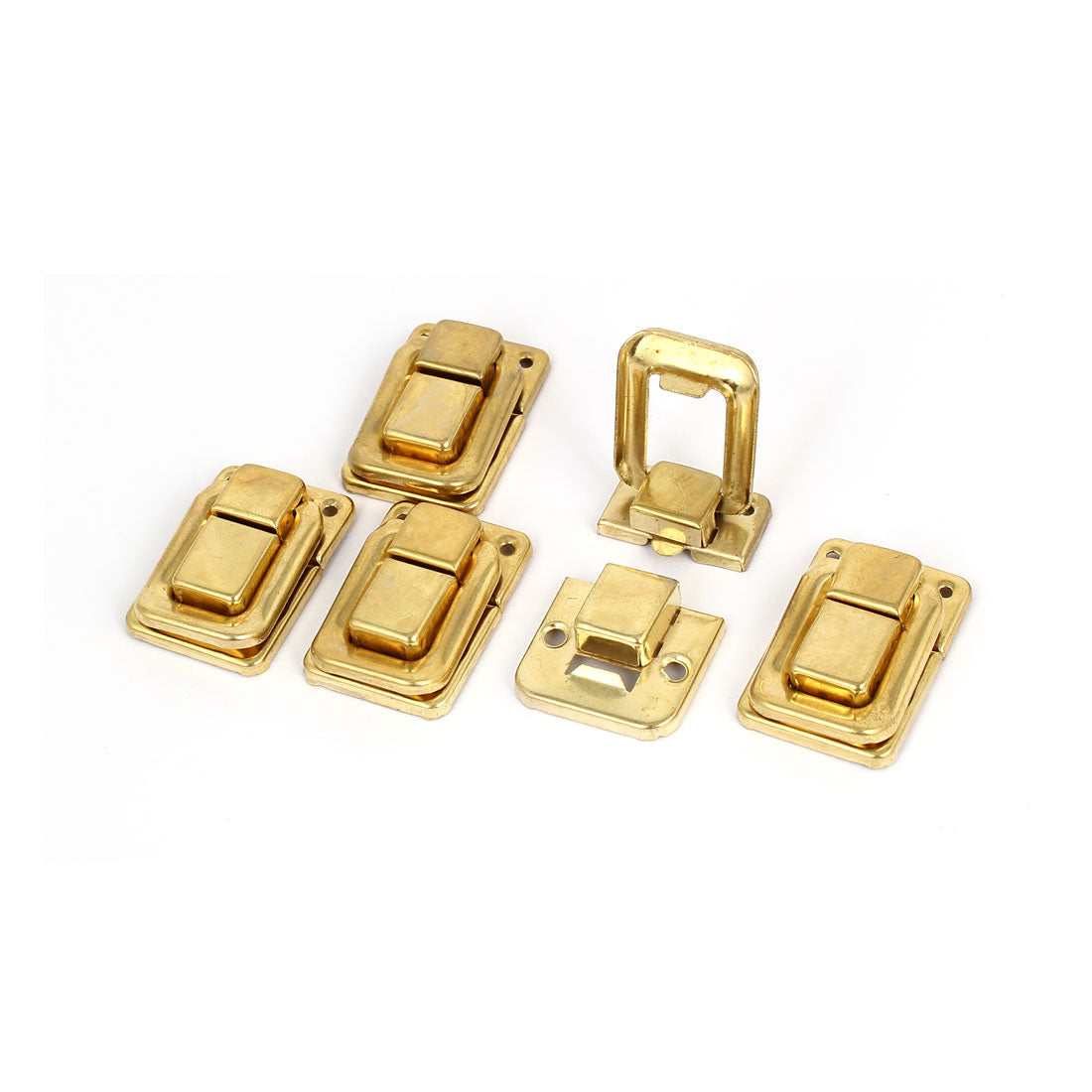 uxcell Uxcell Bags Wooden Case Iron Box Toggle Latch Hasp Lock Gold Tone 38mm Length 5pcs