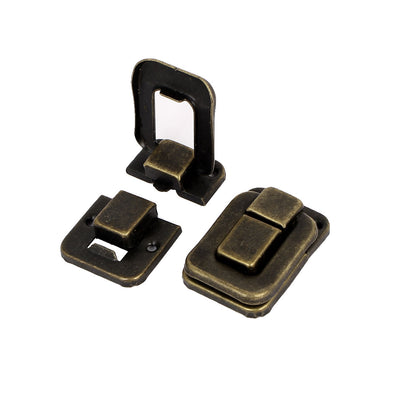 Harfington Uxcell Bags Wooden Case Iron Box Toggle Latch Hasp Lock Bronze Tone 38mm Length 12pcs