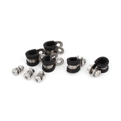 Harfington Uxcell 5pcs 10mm P Clips EPDM Rubber Lined Mounting Bracket for Pipe Tube Cable