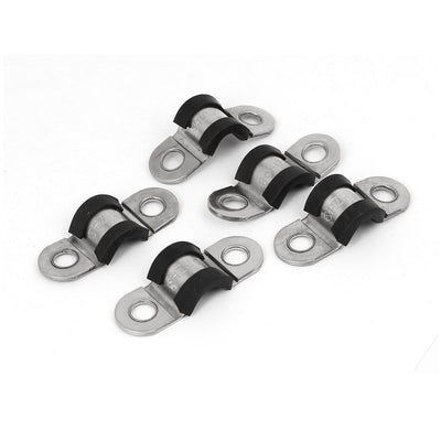 Harfington Uxcell 8mm U Clips EPDM Rubber Lined Mounting Brackets 5pcs for Pipe Tube Cable