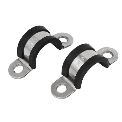 Harfington Uxcell 18mm U Clips EPDM Rubber Lined Mounting Brackets Clamps 5pcs for Pipe Tube Cable