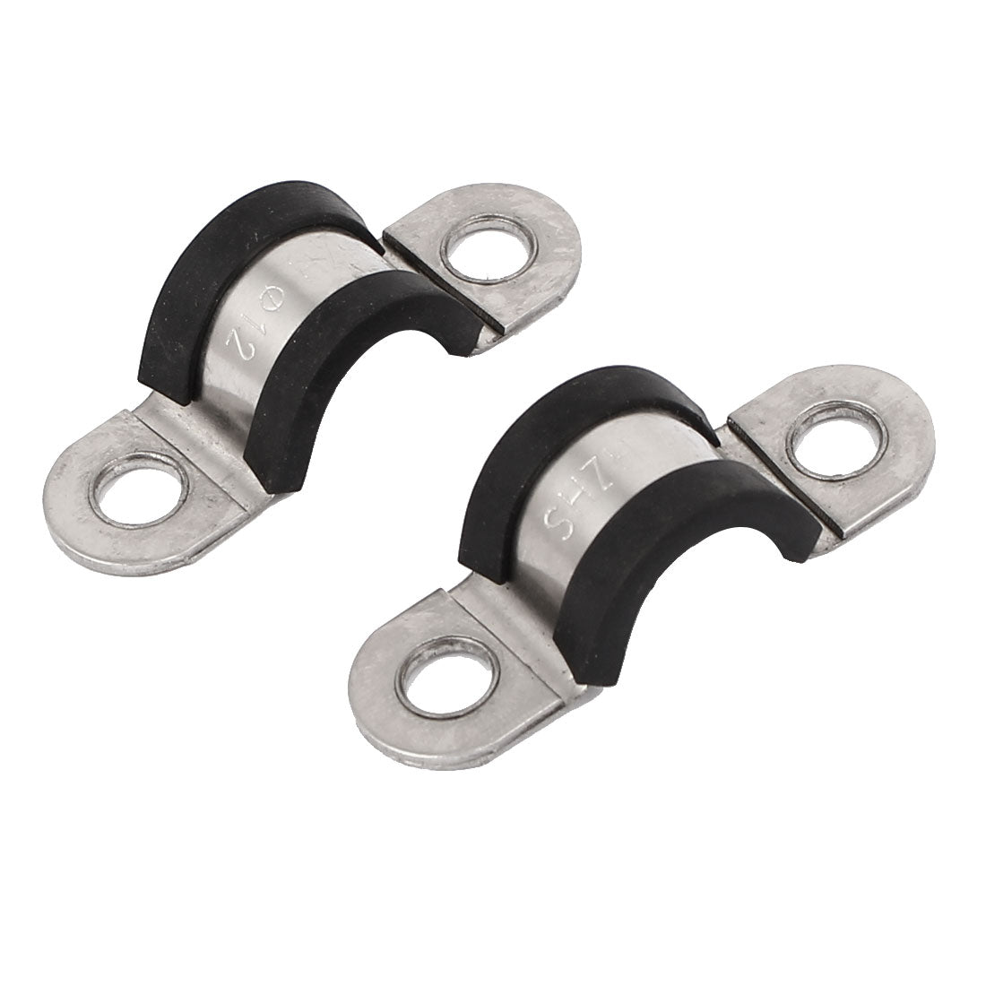 uxcell Uxcell 12mm 304 Stainless Steel Clips EPDM Rubber Lined Mounting Brackets Clamps 5 Pcs